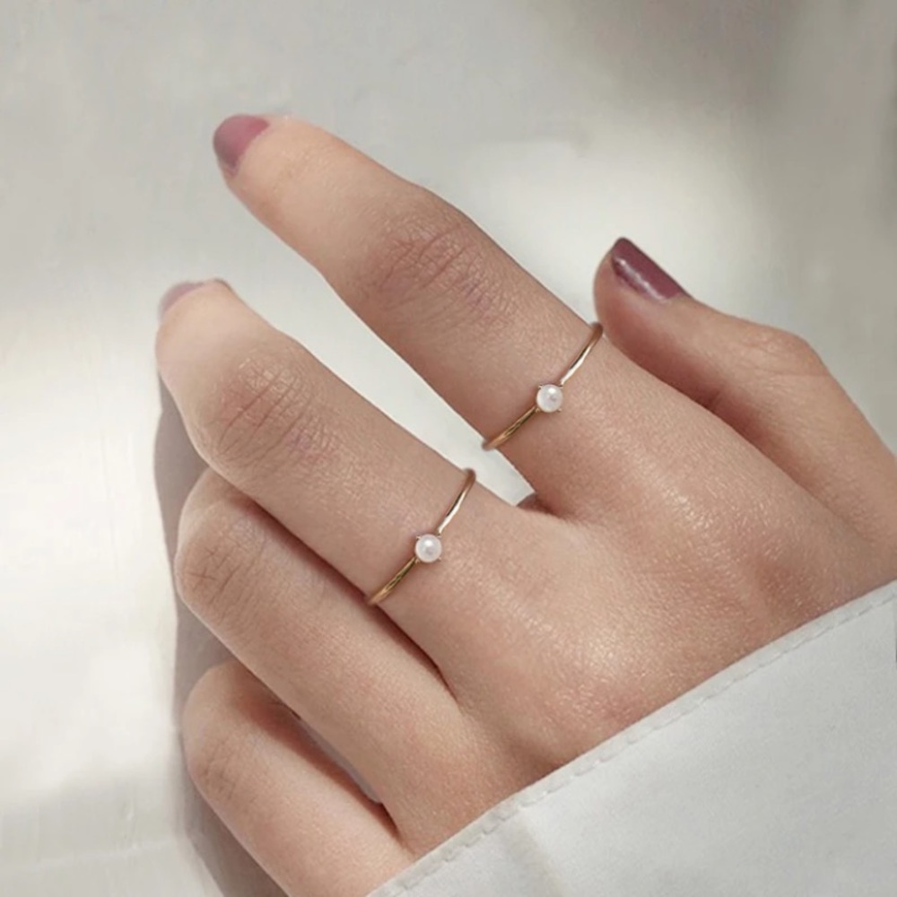 Gorgeous Ring For Women Delicate Mini Pearl - Picture 6 of 9